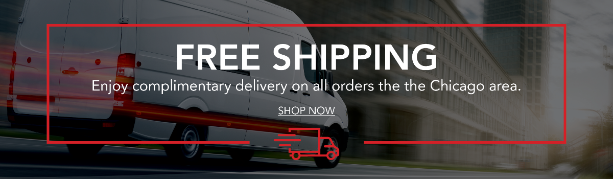 Free local delivery banner for Milwaukee Furniture in the Chicago area.
