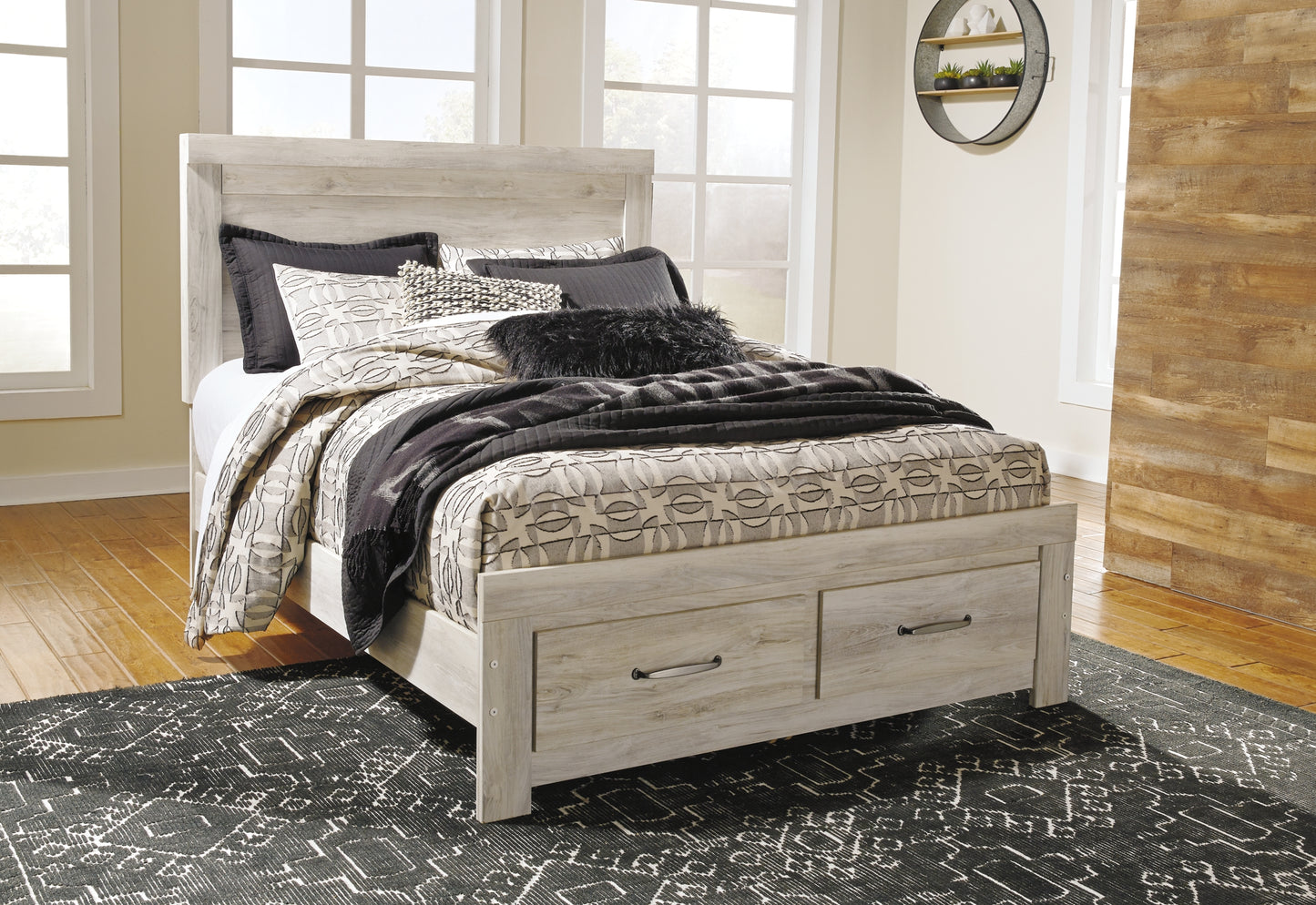 Bellaby Platform Bed With 2 Storage Drawers With Mirrored Dresser And 2 Nightstands