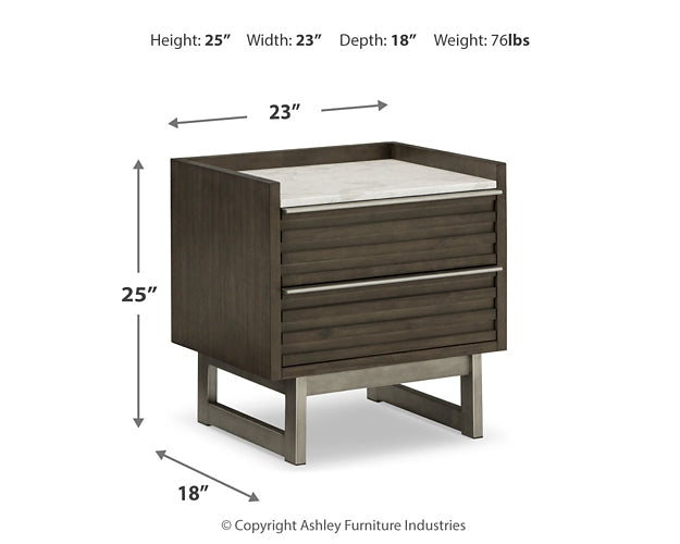 Arkenton California King Panel Bed with Mirrored Dresser and 2 Nightstands