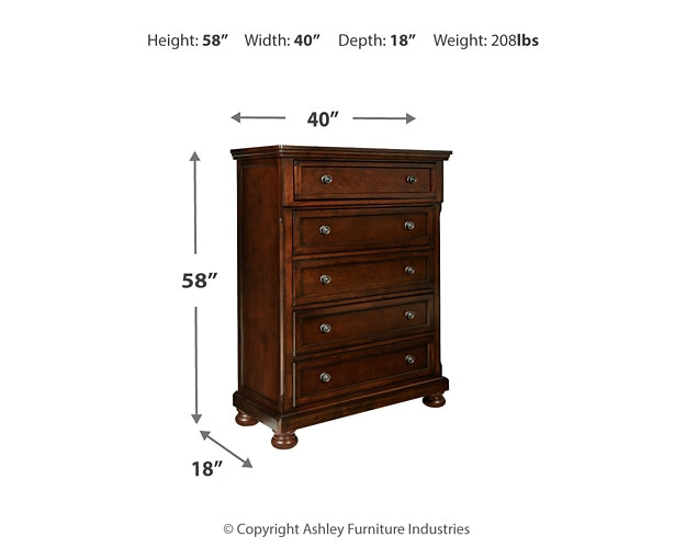 Porter Panel Bed With Mirrored Dresser And Chest
