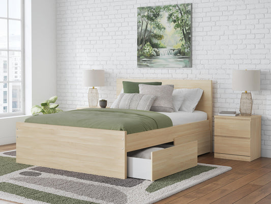 Onita Full Panel Platform Bed with 2 Side Storage