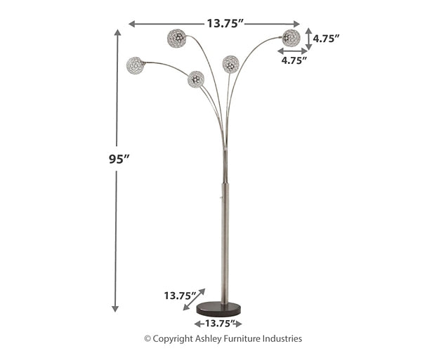 Winter Metal Arc Lamp (1/CN) Milwaukee Furniture of Chicago - Furniture Store in Chicago Serving Humbolt Park, Roscoe Village, Avondale, & Homan Square