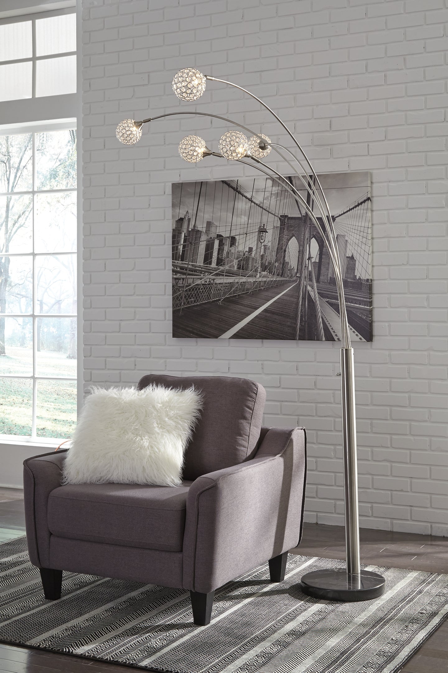 Winter Metal Arc Lamp (1/CN) Milwaukee Furniture of Chicago - Furniture Store in Chicago Serving Humbolt Park, Roscoe Village, Avondale, & Homan Square