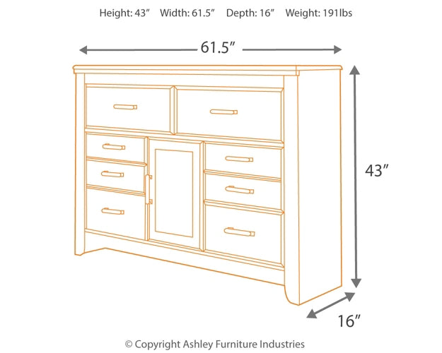 Juararo Six Drawer Dresser Milwaukee Furniture of Chicago - Furniture Store in Chicago Serving Humbolt Park, Roscoe Village, Avondale, & Homan Square