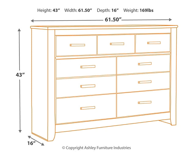 Brinxton Seven Drawer Dresser Milwaukee Furniture of Chicago - Furniture Store in Chicago Serving Humbolt Park, Roscoe Village, Avondale, & Homan Square