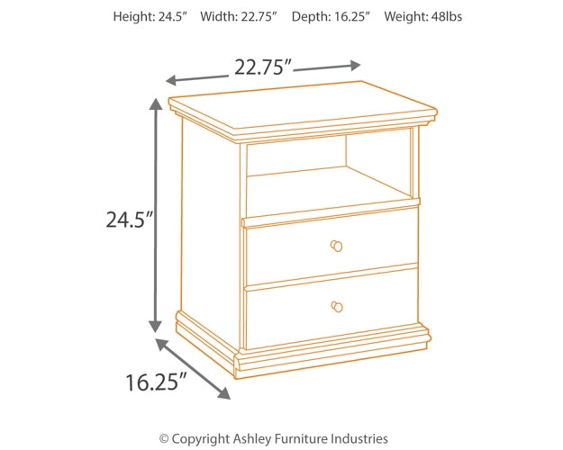 Maribel One Drawer Night Stand Milwaukee Furniture of Chicago - Furniture Store in Chicago Serving Humbolt Park, Roscoe Village, Avondale, & Homan Square