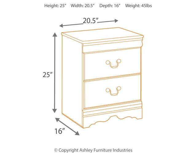 Huey Vineyard Two Drawer Night Stand Milwaukee Furniture of Chicago - Furniture Store in Chicago Serving Humbolt Park, Roscoe Village, Avondale, & Homan Square