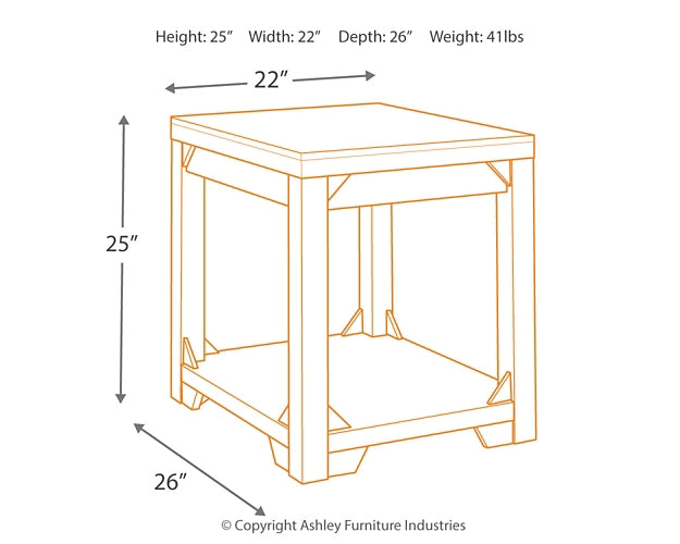 Fregine Rectangular End Table Milwaukee Furniture of Chicago - Furniture Store in Chicago Serving Humbolt Park, Roscoe Village, Avondale, & Homan Square
