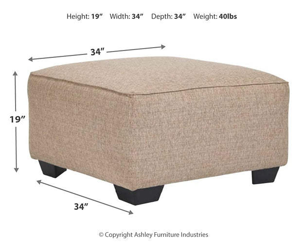 Baceno Oversized Accent Ottoman Milwaukee Furniture of Chicago - Furniture Store in Chicago Serving Humbolt Park, Roscoe Village, Avondale, & Homan Square