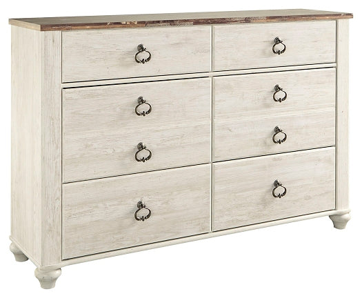 Willowton Six Drawer Dresser Milwaukee Furniture of Chicago - Furniture Store in Chicago Serving Humbolt Park, Roscoe Village, Avondale, & Homan Square
