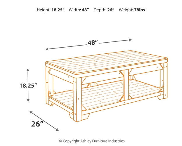 Fregine Lift Top Cocktail Table Milwaukee Furniture of Chicago - Furniture Store in Chicago Serving Humbolt Park, Roscoe Village, Avondale, & Homan Square