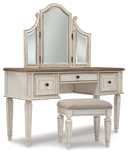 Realyn Vanity/Mirror/Stool (3/CN) Milwaukee Furniture of Chicago - Furniture Store in Chicago Serving Humbolt Park, Roscoe Village, Avondale, & Homan Square