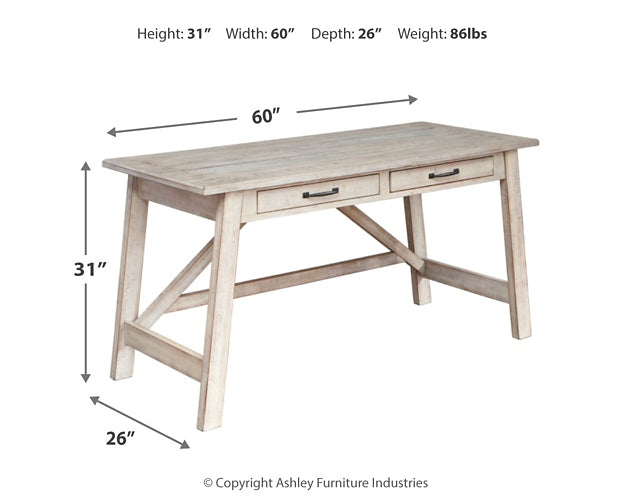 Carynhurst Home Office Large Leg Desk Milwaukee Furniture of Chicago - Furniture Store in Chicago Serving Humbolt Park, Roscoe Village, Avondale, & Homan Square