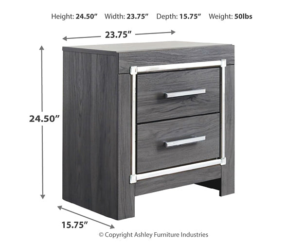 Lodanna Two Drawer Night Stand Milwaukee Furniture of Chicago - Furniture Store in Chicago Serving Humbolt Park, Roscoe Village, Avondale, & Homan Square