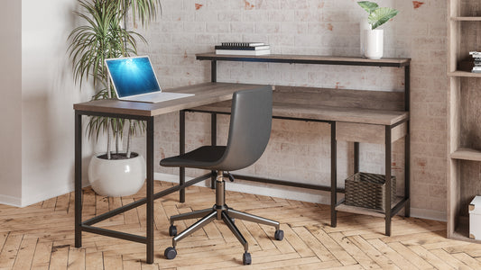 Arlenbry L-Desk with Storage Milwaukee Furniture of Chicago - Furniture Store in Chicago Serving Humbolt Park, Roscoe Village, Avondale, & Homan Square