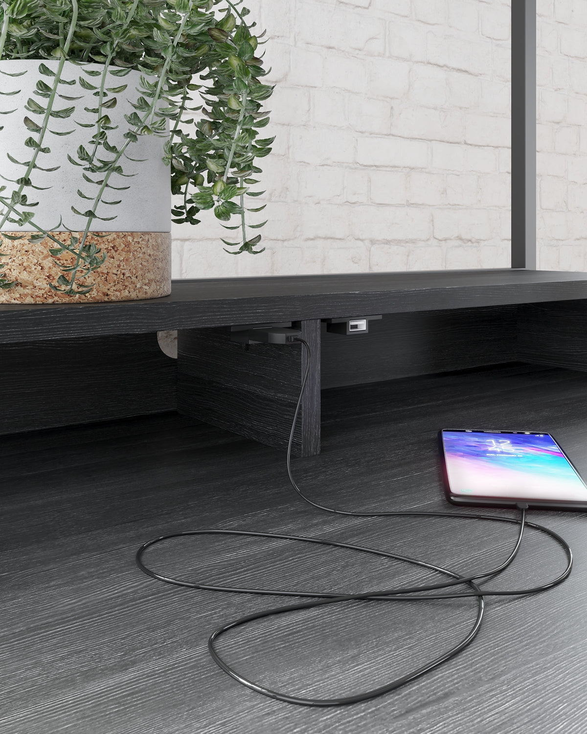 Yarlow Home Office Desk and Shelf Milwaukee Furniture of Chicago - Furniture Store in Chicago Serving Humbolt Park, Roscoe Village, Avondale, & Homan Square