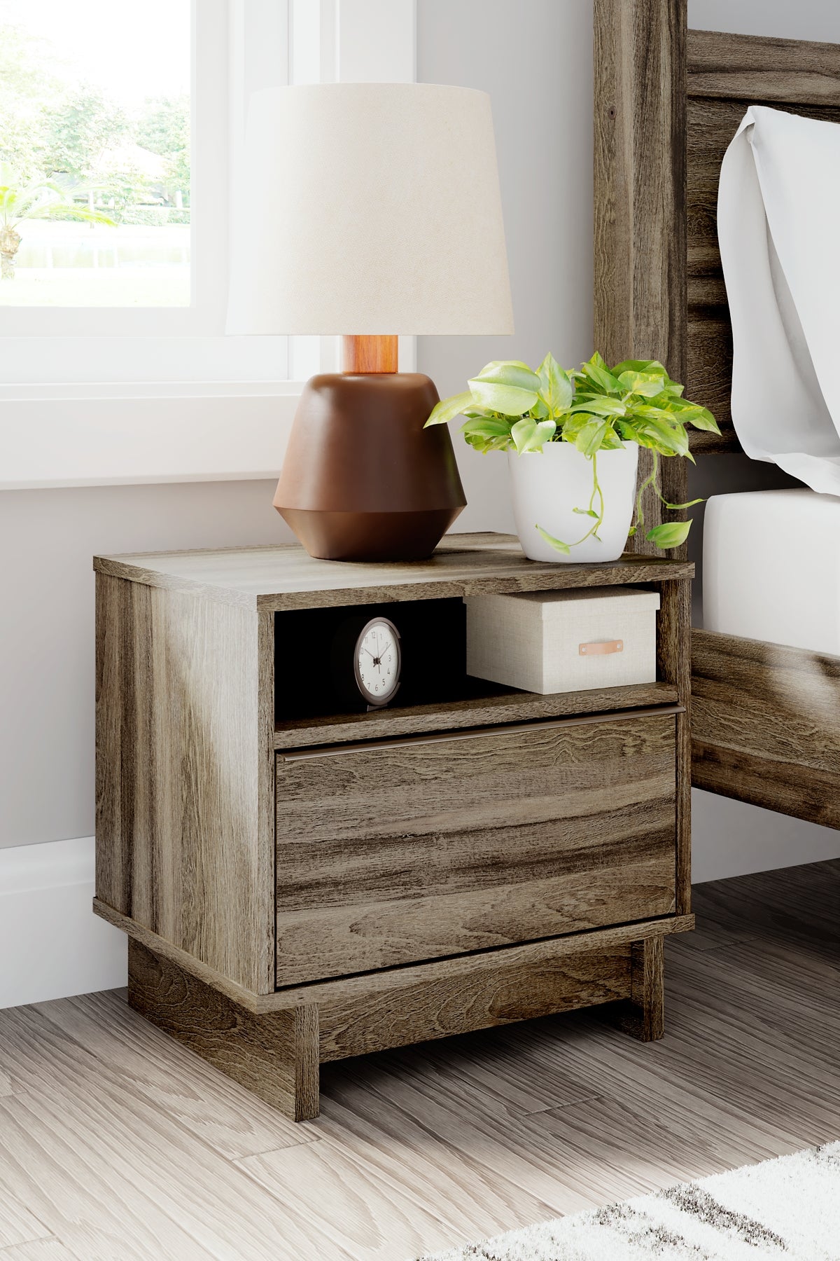 Shallifer One Drawer Night Stand Milwaukee Furniture of Chicago - Furniture Store in Chicago Serving Humbolt Park, Roscoe Village, Avondale, & Homan Square