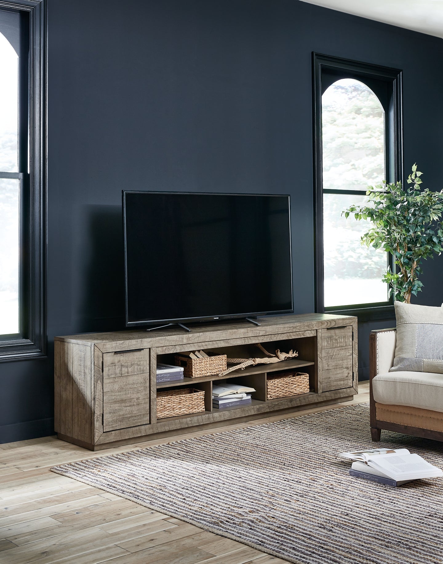 Krystanza XL TV Stand w/Fireplace Option Milwaukee Furniture of Chicago - Furniture Store in Chicago Serving Humbolt Park, Roscoe Village, Avondale, & Homan Square