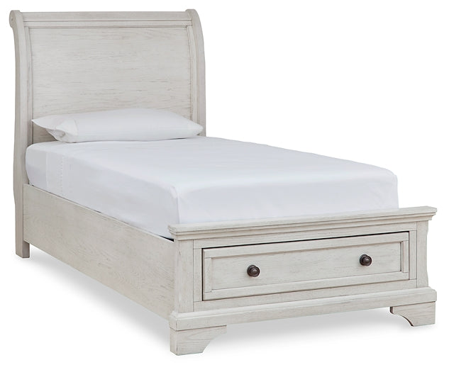 Robbinsdale Twin Sleigh Storage Bed Milwaukee Furniture of Chicago - Furniture Store in Chicago Serving Humbolt Park, Roscoe Village, Avondale, & Homan Square