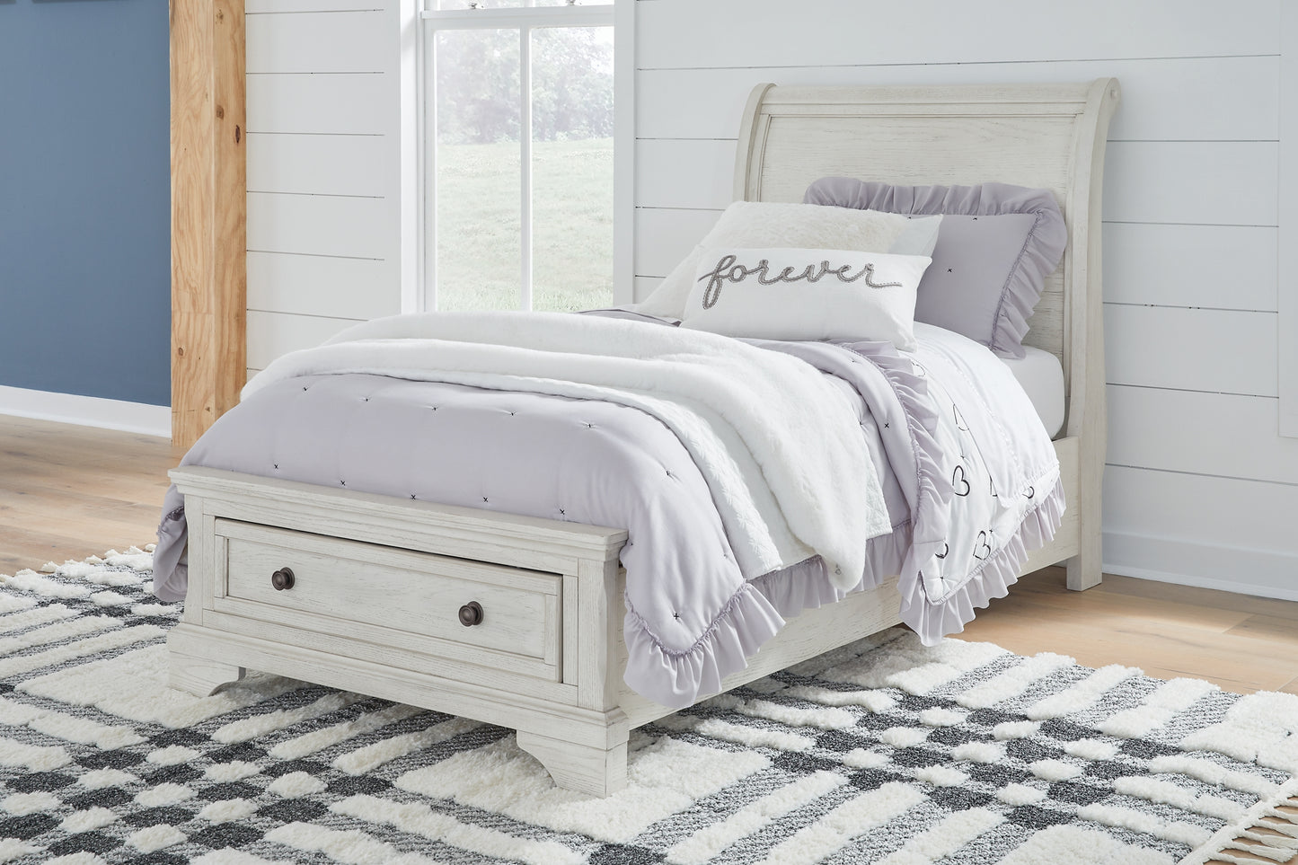 Robbinsdale Twin Sleigh Storage Bed Milwaukee Furniture of Chicago - Furniture Store in Chicago Serving Humbolt Park, Roscoe Village, Avondale, & Homan Square