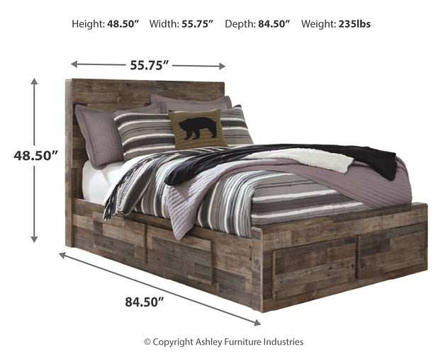 Derekson Full Panel Bed with 6 Storage Drawers with Mirrored Dresser, Chest and 2 Nightstands Milwaukee Furniture of Chicago - Furniture Store in Chicago Serving Humbolt Park, Roscoe Village, Avondale, & Homan Square