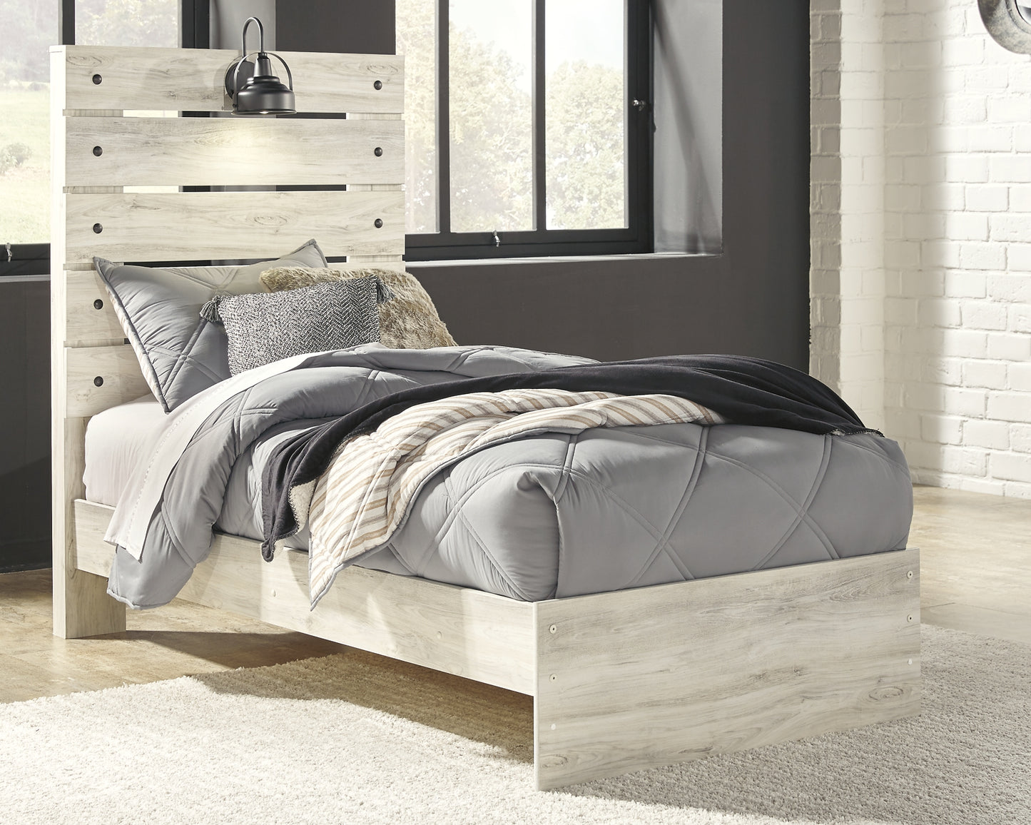 Cambeck Twin Panel Bed with Mirrored Dresser and 2 Nightstands Milwaukee Furniture of Chicago - Furniture Store in Chicago Serving Humbolt Park, Roscoe Village, Avondale, & Homan Square