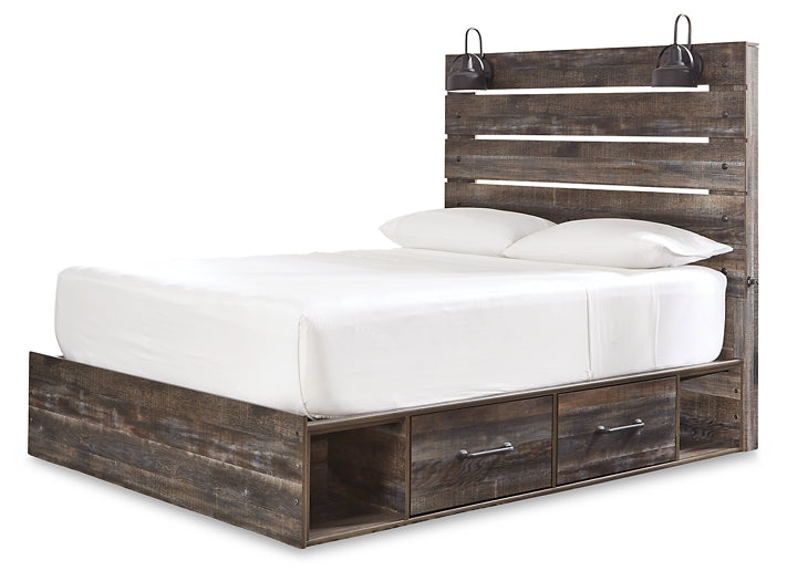 Drystan King Panel Bed with Mirrored Dresser, Chest and 2 Nightstands Milwaukee Furniture of Chicago - Furniture Store in Chicago Serving Humbolt Park, Roscoe Village, Avondale, & Homan Square