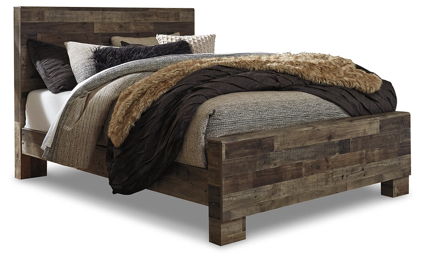 Derekson Queen Panel Bed with Mirrored Dresser, Chest and Nightstand Milwaukee Furniture of Chicago - Furniture Store in Chicago Serving Humbolt Park, Roscoe Village, Avondale, & Homan Square