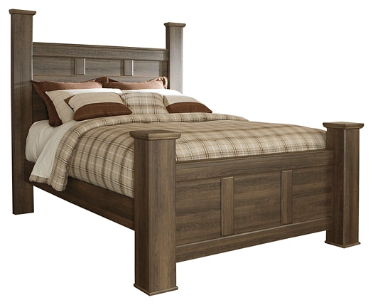Juararo Queen Poster Bed with Mirrored Dresser and Chest Milwaukee Furniture of Chicago - Furniture Store in Chicago Serving Humbolt Park, Roscoe Village, Avondale, & Homan Square