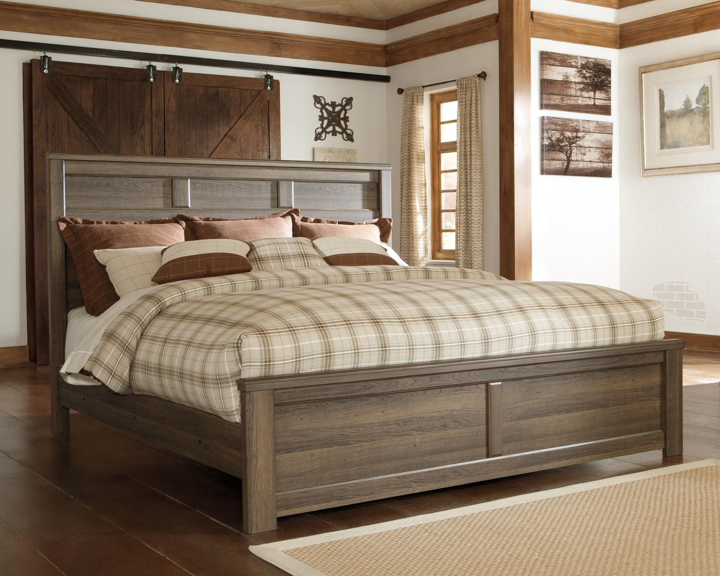 Juararo California King Panel Bed with Mirrored Dresser and 2 Nightstands Milwaukee Furniture of Chicago - Furniture Store in Chicago Serving Humbolt Park, Roscoe Village, Avondale, & Homan Square
