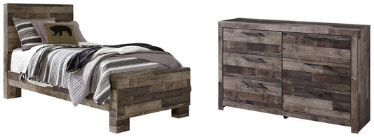 Derekson Twin Panel Bed with Dresser Milwaukee Furniture of Chicago - Furniture Store in Chicago Serving Humbolt Park, Roscoe Village, Avondale, & Homan Square