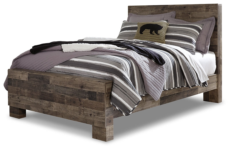 Derekson Full Panel Bed with Mirrored Dresser and 2 Nightstands Milwaukee Furniture of Chicago - Furniture Store in Chicago Serving Humbolt Park, Roscoe Village, Avondale, & Homan Square