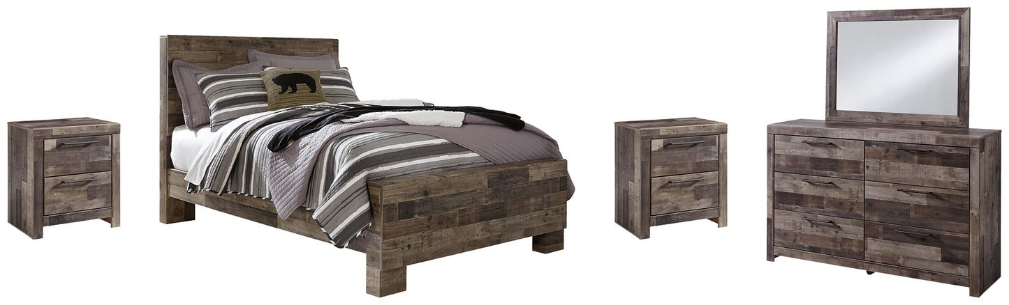 Derekson Full Panel Bed with Mirrored Dresser and 2 Nightstands Milwaukee Furniture of Chicago - Furniture Store in Chicago Serving Humbolt Park, Roscoe Village, Avondale, & Homan Square