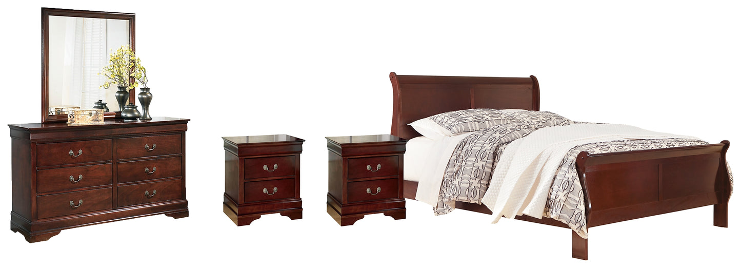Alisdair King Sleigh Bed with Mirrored Dresser and 2 Nightstands Milwaukee Furniture of Chicago - Furniture Store in Chicago Serving Humbolt Park, Roscoe Village, Avondale, & Homan Square