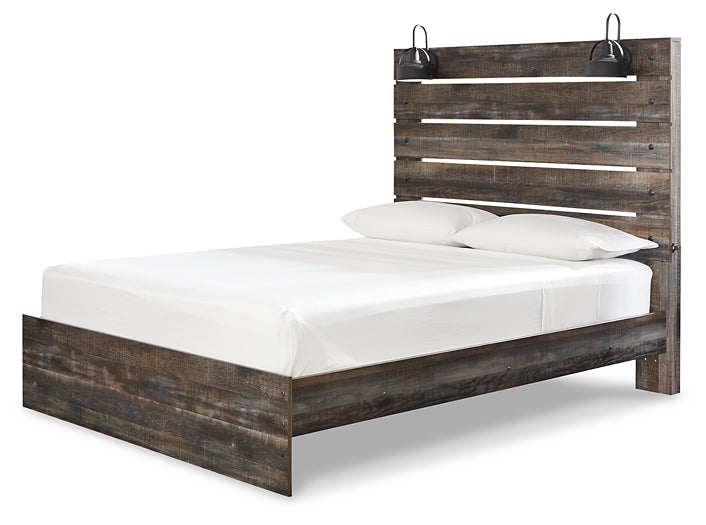 Drystan Queen Panel Bed with Mirrored Dresser Milwaukee Furniture of Chicago - Furniture Store in Chicago Serving Humbolt Park, Roscoe Village, Avondale, & Homan Square