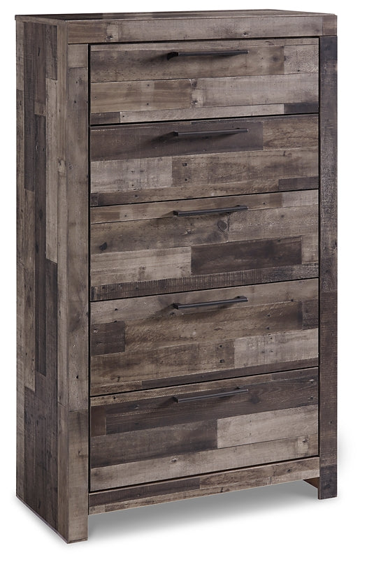 Derekson King Panel Bed with 6 Storage Drawers with Mirrored Dresser and Chest Milwaukee Furniture of Chicago - Furniture Store in Chicago Serving Humbolt Park, Roscoe Village, Avondale, & Homan Square