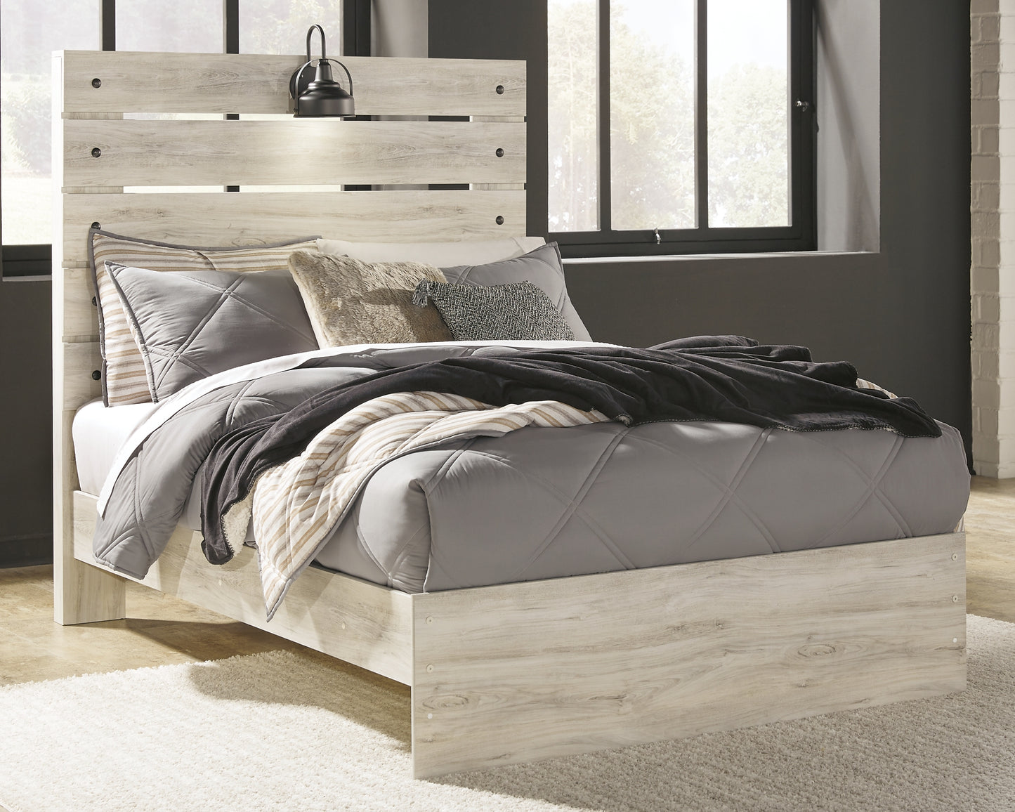 Cambeck Full Panel Bed with Mirrored Dresser and 2 Nightstands Milwaukee Furniture of Chicago - Furniture Store in Chicago Serving Humbolt Park, Roscoe Village, Avondale, & Homan Square