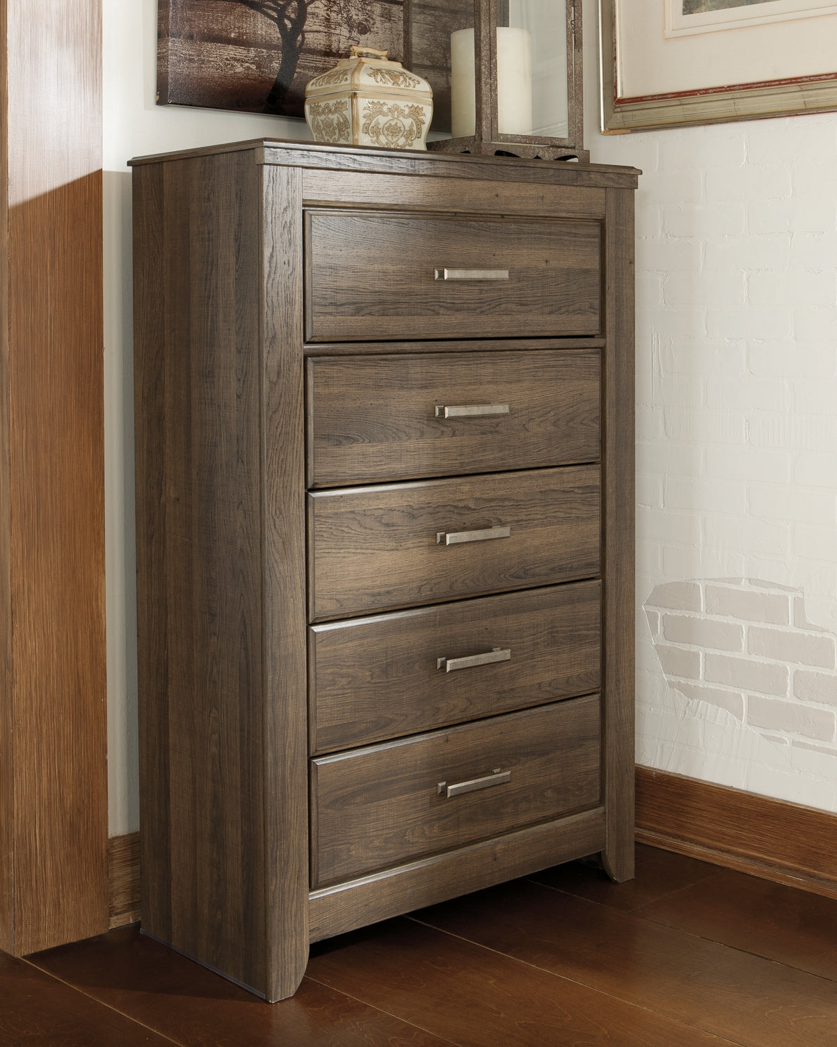 Juararo Queen Panel Headboard with Mirrored Dresser and Chest Milwaukee Furniture of Chicago - Furniture Store in Chicago Serving Humbolt Park, Roscoe Village, Avondale, & Homan Square