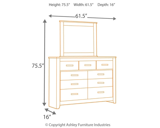 Brinxton King/California King Panel Headboard with Mirrored Dresser, Chest and Nightstand Milwaukee Furniture of Chicago - Furniture Store in Chicago Serving Humbolt Park, Roscoe Village, Avondale, & Homan Square