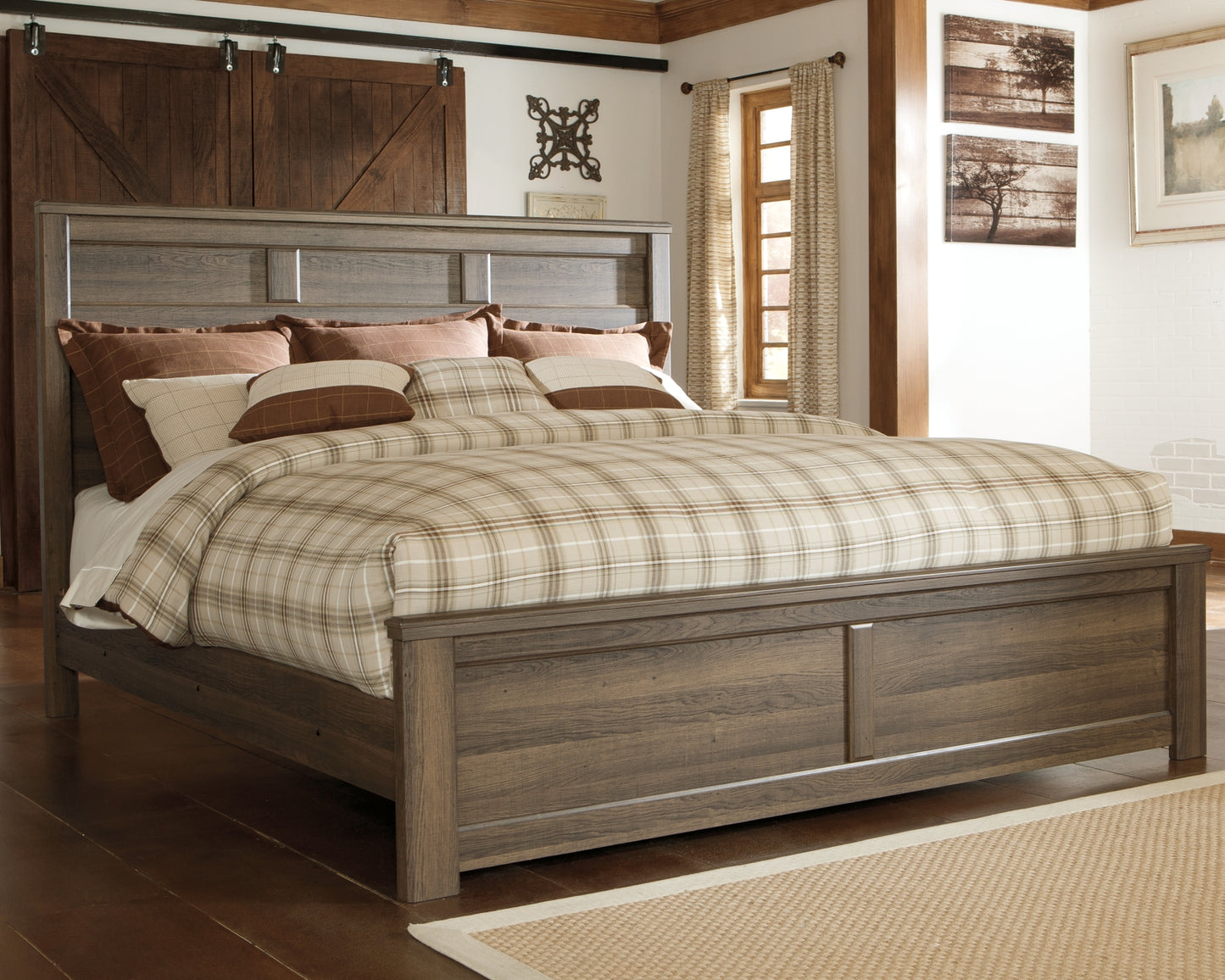 Juararo King Panel Bed with Mirrored Dresser, Chest and Nightstand Milwaukee Furniture of Chicago - Furniture Store in Chicago Serving Humbolt Park, Roscoe Village, Avondale, & Homan Square