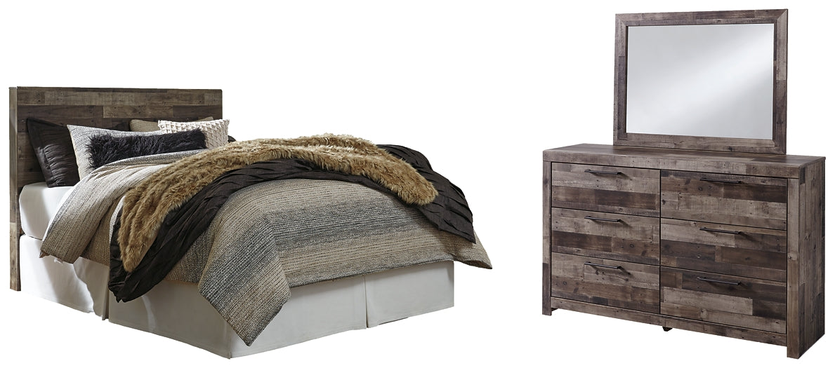 Derekson Queen/Full Panel Headboard with Mirrored Dresser Milwaukee Furniture of Chicago - Furniture Store in Chicago Serving Humbolt Park, Roscoe Village, Avondale, & Homan Square
