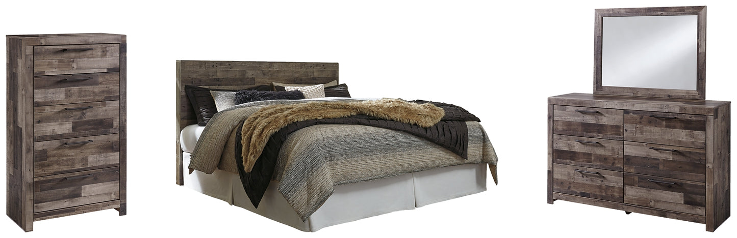 Derekson King Panel Headboard with Mirrored Dresser and Chest Milwaukee Furniture of Chicago - Furniture Store in Chicago Serving Humbolt Park, Roscoe Village, Avondale, & Homan Square