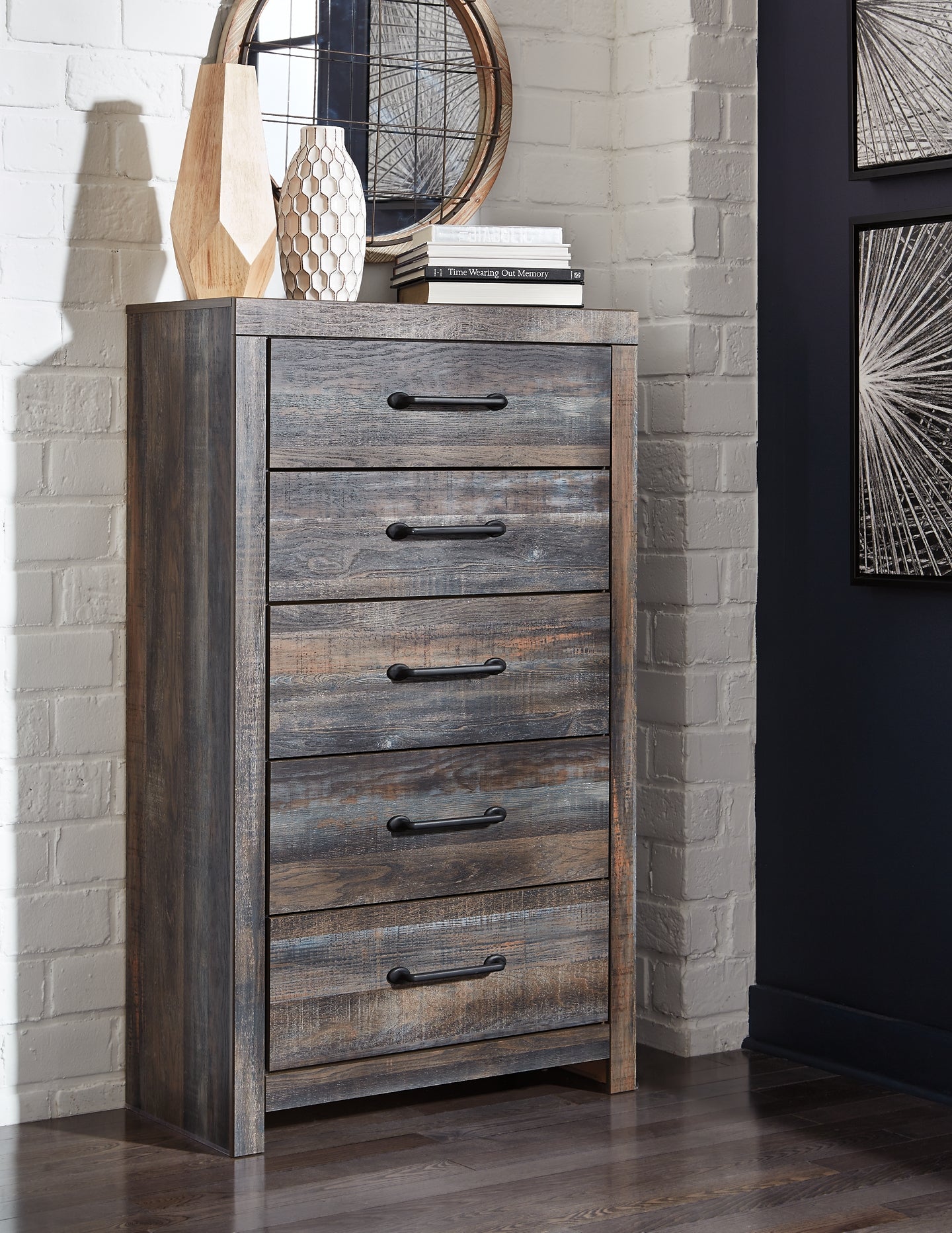 Drystan Twin Panel Bed with 4 Storage Drawers with Mirrored Dresser and Chest Milwaukee Furniture of Chicago - Furniture Store in Chicago Serving Humbolt Park, Roscoe Village, Avondale, & Homan Square