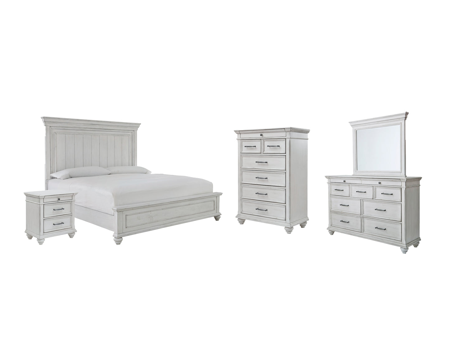 Kanwyn Queen Panel Bed with Mirrored Dresser, Chest and Nightstand Milwaukee Furniture of Chicago - Furniture Store in Chicago Serving Humbolt Park, Roscoe Village, Avondale, & Homan Square