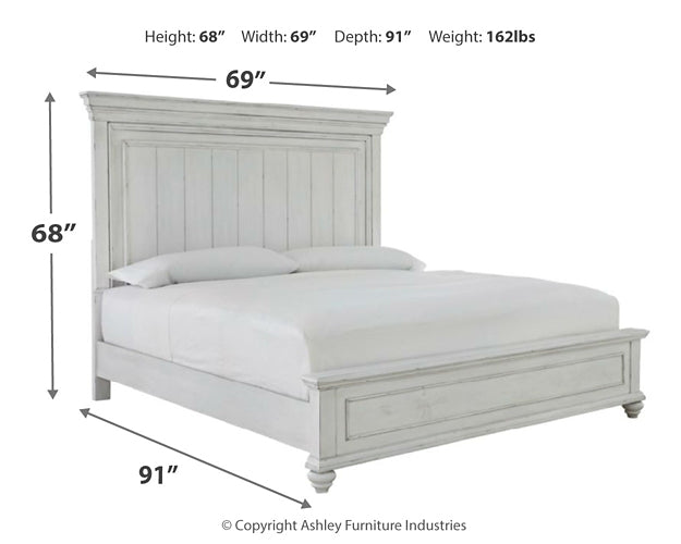Kanwyn Queen Panel Bed with Mirrored Dresser and Chest Milwaukee Furniture of Chicago - Furniture Store in Chicago Serving Humbolt Park, Roscoe Village, Avondale, & Homan Square