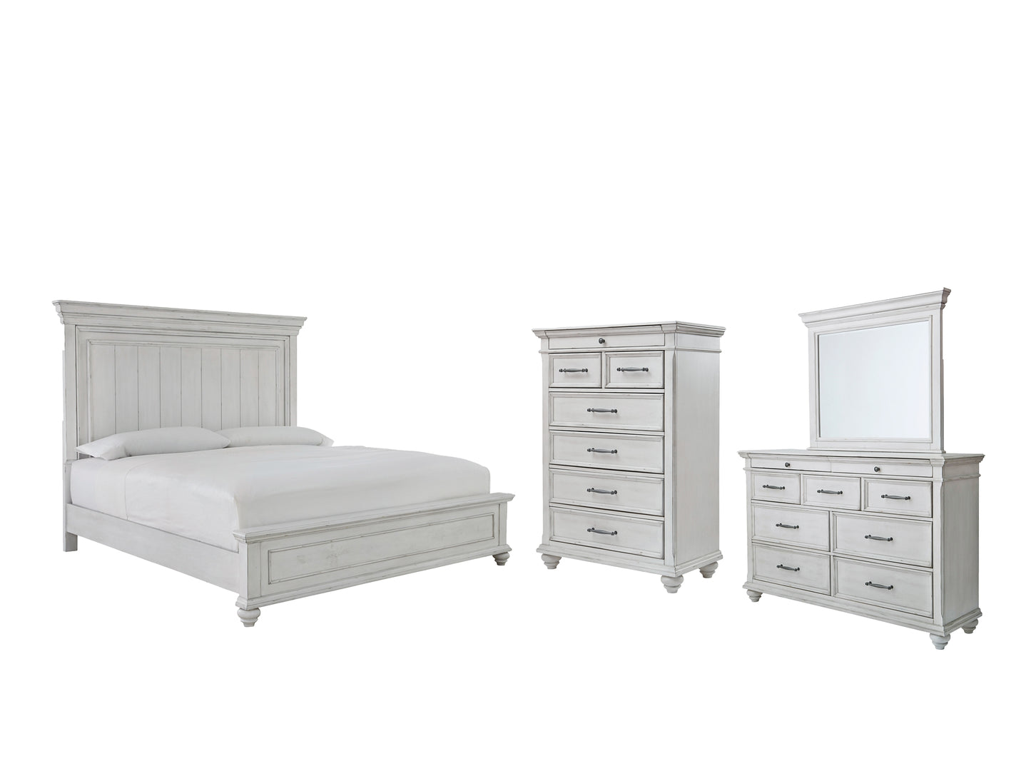 Kanwyn Queen Panel Bed with Mirrored Dresser and Chest Milwaukee Furniture of Chicago - Furniture Store in Chicago Serving Humbolt Park, Roscoe Village, Avondale, & Homan Square