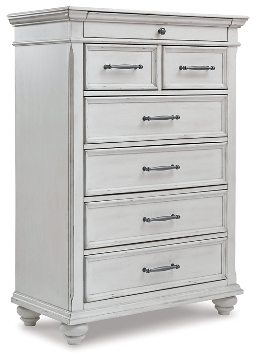 Kanwyn Queen Panel Bed with Mirrored Dresser and Chest Milwaukee Furniture of Chicago - Furniture Store in Chicago Serving Humbolt Park, Roscoe Village, Avondale, & Homan Square