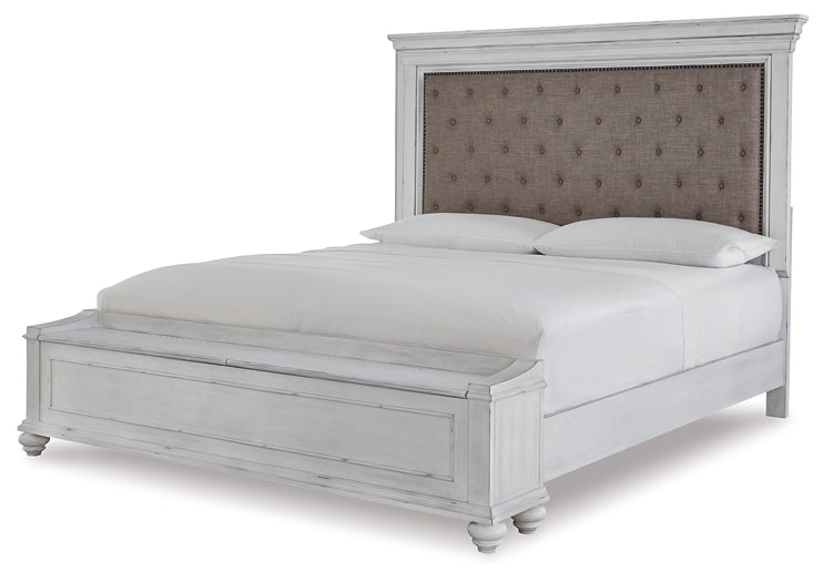 Kanwyn Queen Panel Bed with Storage with Mirrored Dresser and 2 Nightstands Milwaukee Furniture of Chicago - Furniture Store in Chicago Serving Humbolt Park, Roscoe Village, Avondale, & Homan Square