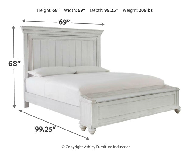 Kanwyn Queen Panel Bed with Storage with Mirrored Dresser and 2 Nightstands Milwaukee Furniture of Chicago - Furniture Store in Chicago Serving Humbolt Park, Roscoe Village, Avondale, & Homan Square
