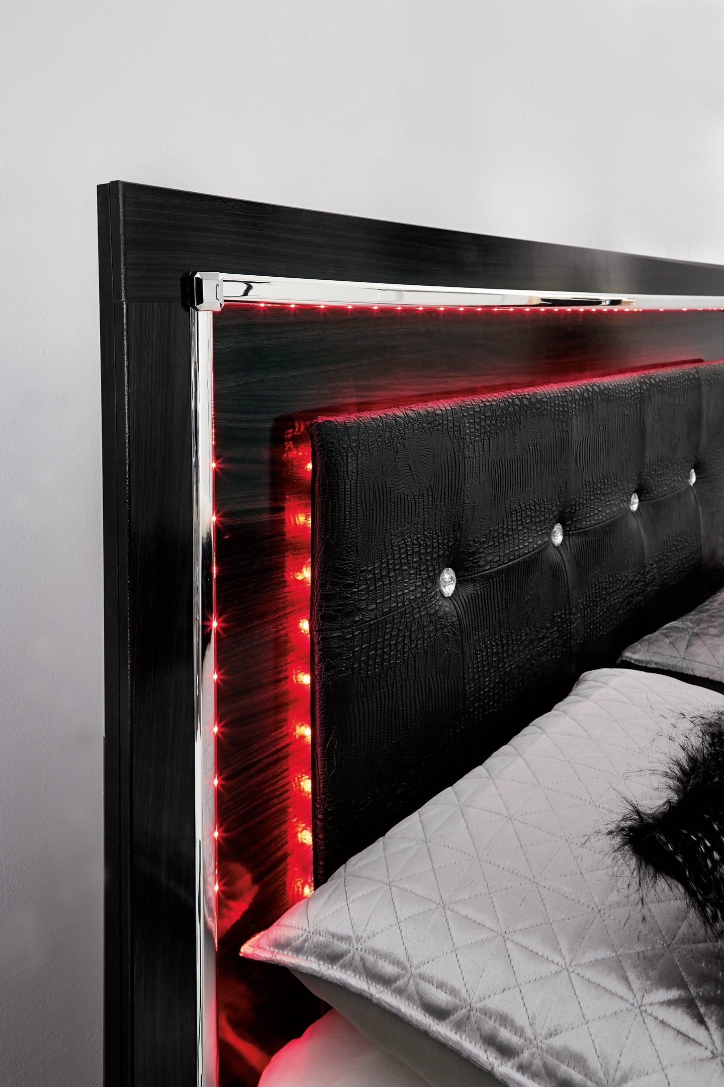 Kaydell King Panel Bed with Storage with Mirrored Dresser and Chest Milwaukee Furniture of Chicago - Furniture Store in Chicago Serving Humbolt Park, Roscoe Village, Avondale, & Homan Square